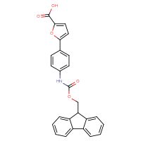 Chemical structure of 5-[4-({[(9H-fluoren-9-yl)methoxy]carbonyl}amino)phenyl]furan-2-carboxylic acid - CSSB00109513096