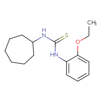 Chemical structure of 1-cycloheptyl-3-(2-ethoxyphenyl)thiourea - CSSB00038035437