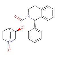 Chemical structure of (3R)-3-[(1S)-1-phenyl-1,2,3,4-tetrahydroisoquinoline-2-carbonyloxy]-1-azabicyclo[2.2.2]octan-1-ium-1-olate - CSSB00161190428