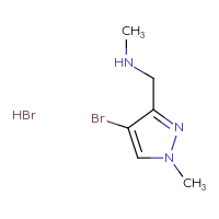 Chemical structure of [(4-bromo-1-methyl-1H-pyrazol-3-yl)methyl](methyl)amine hydrobromide - CSSB00102955324
