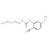 Chemical structure of 1-(2-cyano-5-methoxyphenyl)-3-(2-ethoxyethyl)urea - CSSB06374661834