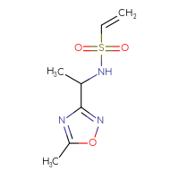 Chemical structure of N-[1-(5-methyl-1,2,4-oxadiazol-3-yl)ethyl]ethene-1-sulfonamide - CSSB09888515099
