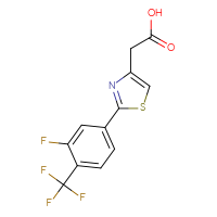 Chemical structure of 2-{2-[3-fluoro-4-(trifluoromethyl)phenyl]-1,3-thiazol-4-yl}acetic acid - CSSB00020612036