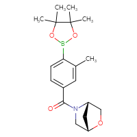 Chemical structure of (1S,4S)-5-[3-methyl-4-(4,4,5,5-tetramethyl-1,3,2-dioxaborolan-2-yl)benzoyl]-2-oxa-5-azabicyclo[2.2.1]heptane - CSSB14961988533