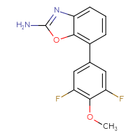 Chemical structure of 7-(3,5-difluoro-4-methoxyphenyl)-1,3-benzoxazol-2-amine - CSSB06591563978
