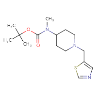 Chemical structure of tert-butyl N-methyl-N-{1-[(1,3-thiazol-5-yl)methyl]piperidin-4-yl}carbamate - CSSB00010732211