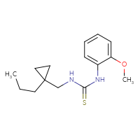 Chemical structure of 1-(2-methoxyphenyl)-3-[(1-propylcyclopropyl)methyl]thiourea - CSSB02016710716