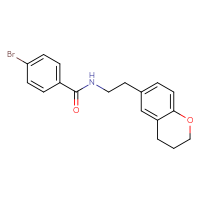Chemical structure of 4-bromo-N-[2-(3,4-dihydro-2H-1-benzopyran-6-yl)ethyl]benzamide - CSSB15520023936