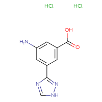 Chemical structure of 3-amino-5-(1H-1,2,4-triazol-3-yl)benzoic acid dihydrochloride - CSSB20620704559