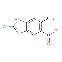 Chemical structure of 2-chloro-6-methyl-5-nitro-1H-1,3-benzodiazole - CSSB00010722122