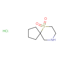 Chemical structure of 6λ⁶-thia-9-azaspiro[4.5]decane-6,6-dione hydrochloride - CSSB03496549525