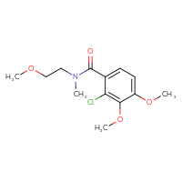 Chemical structure of 2-chloro-3,4-dimethoxy-N-(2-methoxyethyl)-N-methylbenzamide - CSSB01458316061