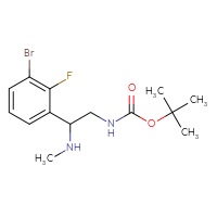 Chemical structure of tert-butyl N-[2-(3-bromo-2-fluorophenyl)-2-(methylamino)ethyl]carbamate - CSSB00018250879