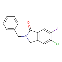 Chemical structure of 2-benzyl-5-chloro-6-iodo-2,3-dihydro-1H-isoindol-1-one - CSSB00010114835