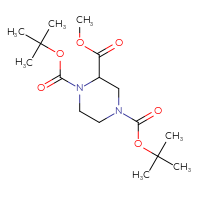 Chemical structure of 1,4-di-tert-butyl 2-methyl piperazine-1,2,4-tricarboxylate - CSSB00010072731