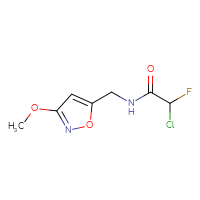 Chemical structure of 2-chloro-2-fluoro-N-[(3-methoxy-1,2-oxazol-5-yl)methyl]acetamide - CSSB09893818528