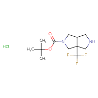 Chemical structure of tert-butyl 3a-(trifluoromethyl)-octahydropyrrolo[3,4-c]pyrrole-2-carboxylate hydrochloride - CSSB20504685149