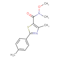 Chemical structure of N-methoxy-N,4-dimethyl-2-(4-methylphenyl)-1,3-thiazole-5-carboxamide - CSSB02016179399