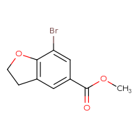 Chemical structure of methyl 7-bromo-2,3-dihydro-1-benzofuran-5-carboxylate - CSSB00021627132
