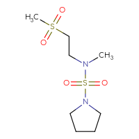 Chemical structure of N-(2-methanesulfonylethyl)-N-(pyrrolidine-1-sulfonyl)methanamine - CSMB01994825670