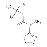 Chemical structure of tert-butyl N-methyl-N-(1,3-thiazol-2-yl)carbamate - CSSB00010410264