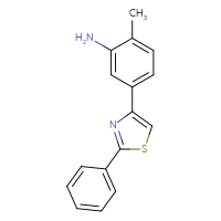 Chemical structure of 2-methyl-5-(2-phenyl-1,3-thiazol-4-yl)aniline - CSSB00103161997