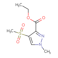 Chemical structure of ethyl 4-methanesulfonyl-1-methyl-1H-pyrazole-3-carboxylate - CSSB14979057644