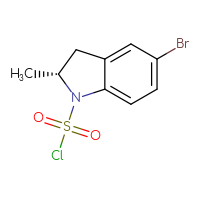 Chemical structure of (2R)-5-bromo-2-methyl-2,3-dihydro-1H-indole-1-sulfonyl chloride - CSSB14999591345