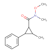 Chemical structure of N-methoxy-N,2-dimethyl-3-phenylcyclopropane-1-carboxamide - CSSB01992779577