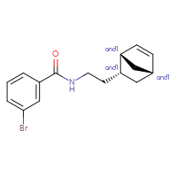 Chemical structure of rac-N-{2-[(1R,2R,4R)-bicyclo[2.2.1]hept-5-en-2-yl]ethyl}-3-bromobenzamide - CSSB21432556421