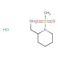 Chemical structure of 1-(1-methanesulfonylpiperidin-2-yl)methanamine hydrochloride - CSSB00000730726