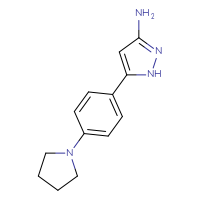 Chemical structure of 5-[4-(pyrrolidin-1-yl)phenyl]-1H-pyrazol-3-amine - CSSB00103005414