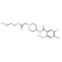 Chemical structure of butyl 2-[4-(4-amino-5-chloro-2-methoxybenzamido)piperidin-1-yl]acetate - CSSB02495326107