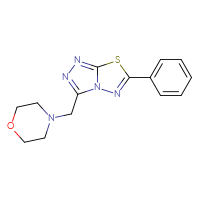 Chemical structure of 4-({6-phenyl-[1,2,4]triazolo[3,4-b][1,3,4]thiadiazol-3-yl}methyl)morpholine - CSSB00121608311