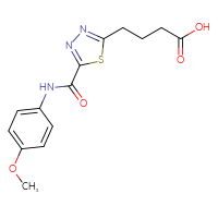Chemical structure of 4-{5-[(4-methoxyphenyl)carbamoyl]-1,3,4-thiadiazol-2-yl}butanoic acid - CSSB00020596427