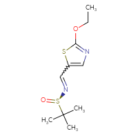 Chemical structure of (R)-N-[(2-ethoxy-1,3-thiazol-5-yl)methylidene]-2-methylpropane-2-sulfinamide - CSSB02499064441