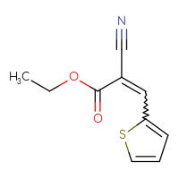 Chemical structure of ethyl 2-cyano-3-(thiophen-2-yl)prop-2-enoate - CSSB00000162504