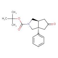 Chemical structure of tert-butyl (3aR,6aS)-5-oxo-3a-phenyl-octahydrocyclopenta[c]pyrrole-2-carboxylate - CSSB20621799240