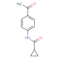 Chemical structure of N-(4-acetylphenyl)cyclopropanecarboxamide - CSSB00000152762