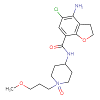 Chemical structure of 4-amino-5-chloro-N-[1-(3-methoxypropyl)-1-oxo-1λ⁵-piperidin-4-yl]-2,3-dihydro-1-benzofuran-7-carboxamide - CSSB14948336665