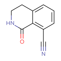 Chemical structure of 1-oxo-1,2,3,4-tetrahydroisoquinoline-8-carbonitrile - CSSB00010289705