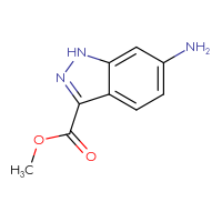 Chemical structure of methyl 6-amino-1H-indazole-3-carboxylate - CSSB00015218691