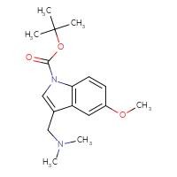 Chemical structure of tert-butyl 3-[(dimethylamino)methyl]-5-methoxy-1H-indole-1-carboxylate - CSSB21332152097
