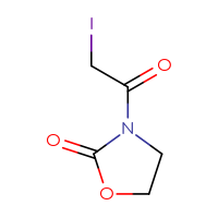 Chemical structure of 3-(2-iodoacetyl)-1,3-oxazolidin-2-one - CSSB00000690299