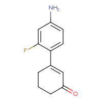 Chemical structure of 3-(4-amino-2-fluorophenyl)cyclohex-2-en-1-one - CSSB06583538513