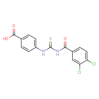 Chemical structure of 4-({[(3,4-dichlorophenyl)formamido]methanethioyl}amino)benzoic acid - CSSB00102612970