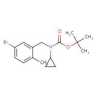 Chemical structure of tert-butyl N-[(5-bromo-2-methylphenyl)methyl]-N-cyclopropylcarbamate - CSSB00150719658