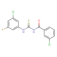 Chemical structure of 3-(3-chloro-5-fluorophenyl)-1-(3-chlorobenzoyl)thiourea - CSSB06256037984