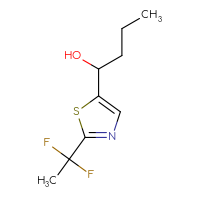 Chemical structure of 1-[2-(1,1-difluoroethyl)-1,3-thiazol-5-yl]butan-1-ol - CSSB02517391272