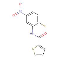 Chemical structure of N-(2-fluoro-5-nitrophenyl)thiophene-2-carboxamide - CSSB00000585117